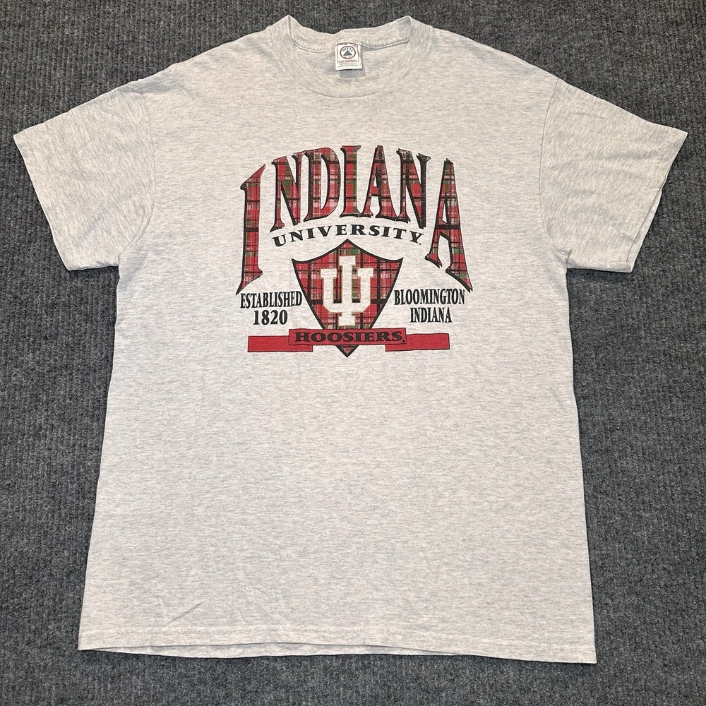 Vintage‎ 90s Indiana Hoosiers Shirt Size L University Logo White Graphic Tee